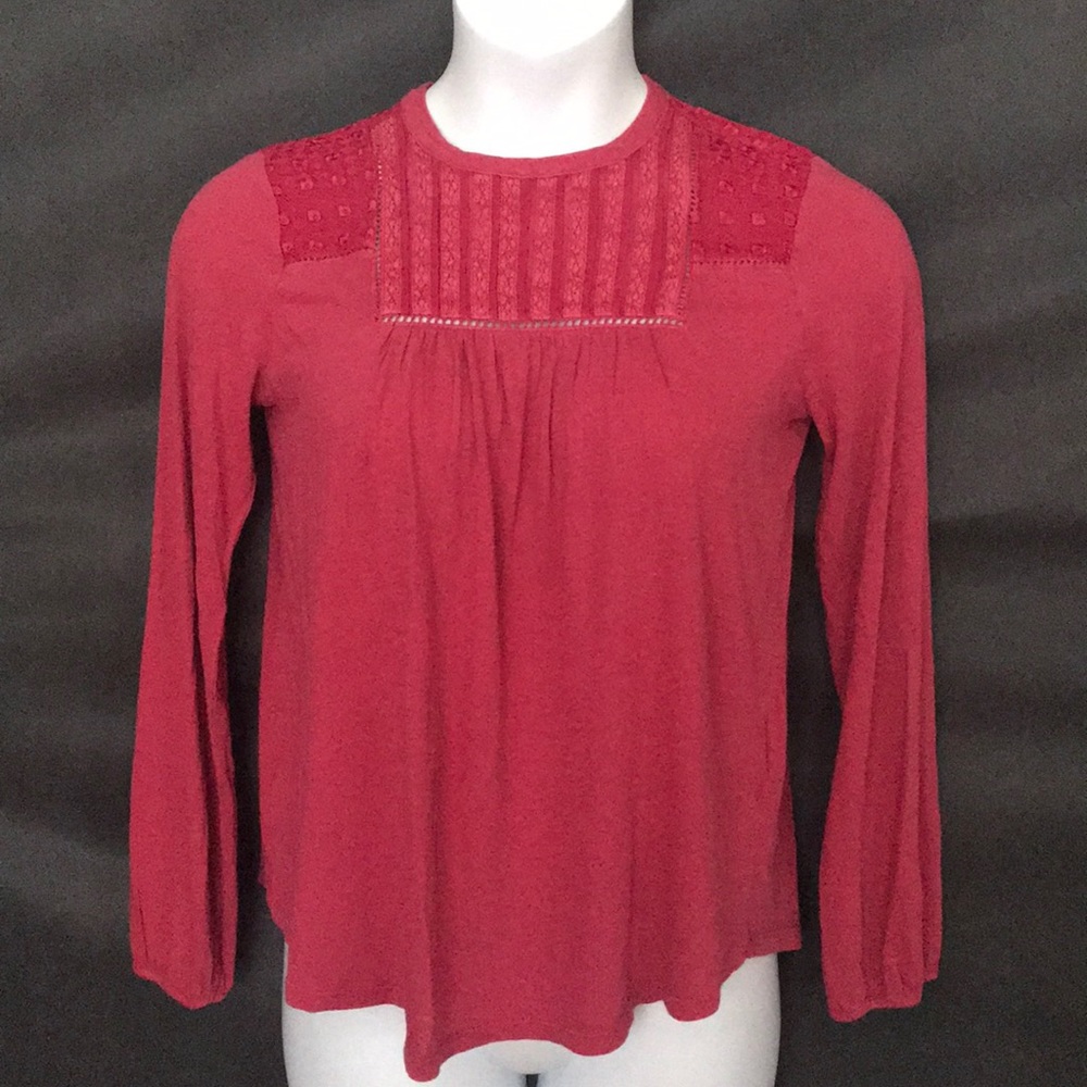 NWT Lucky Brand back cutout peasant top